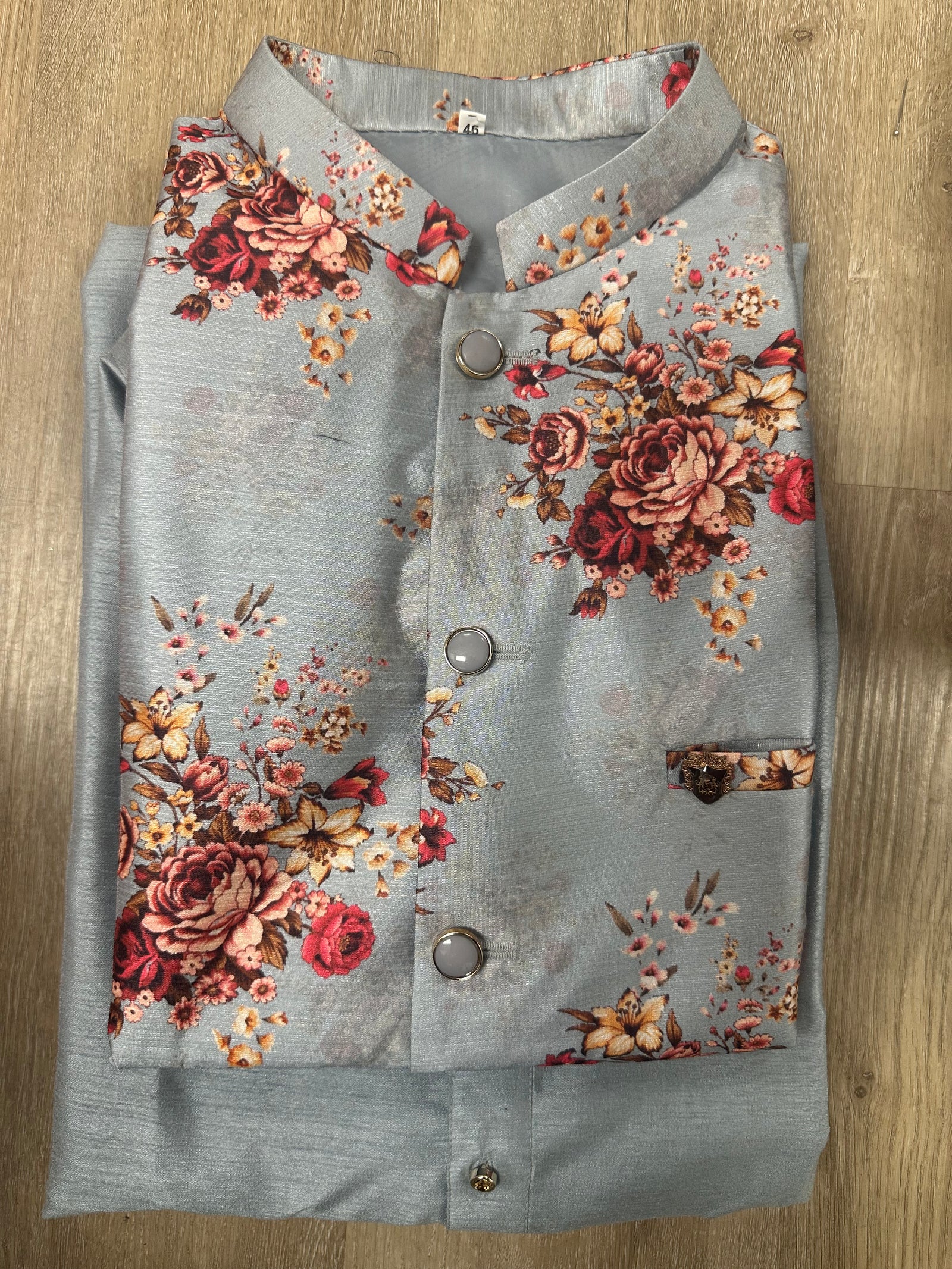 Printed Jacket Kurta Pajama
