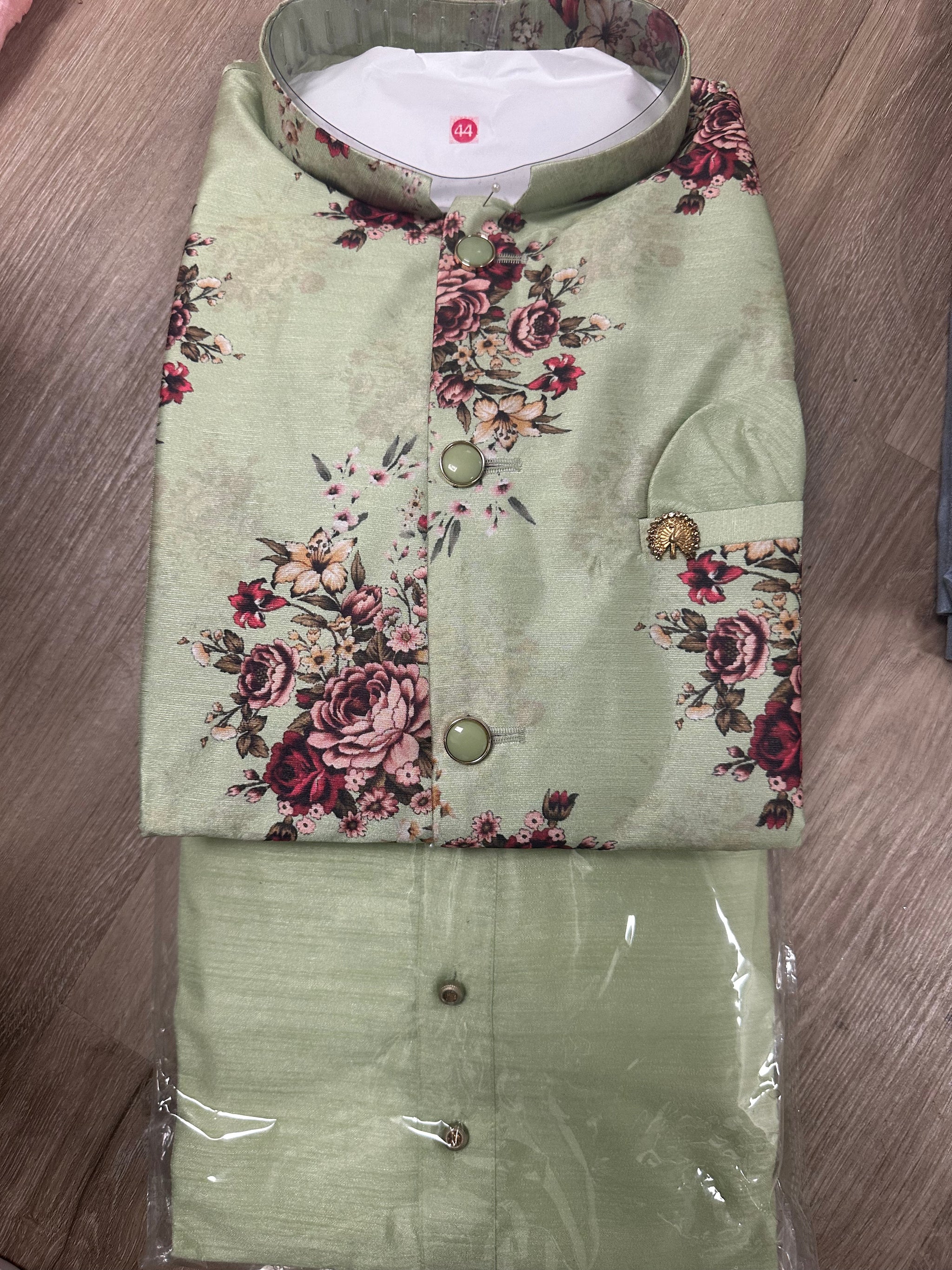 Printed Jacket Kurta Pajama