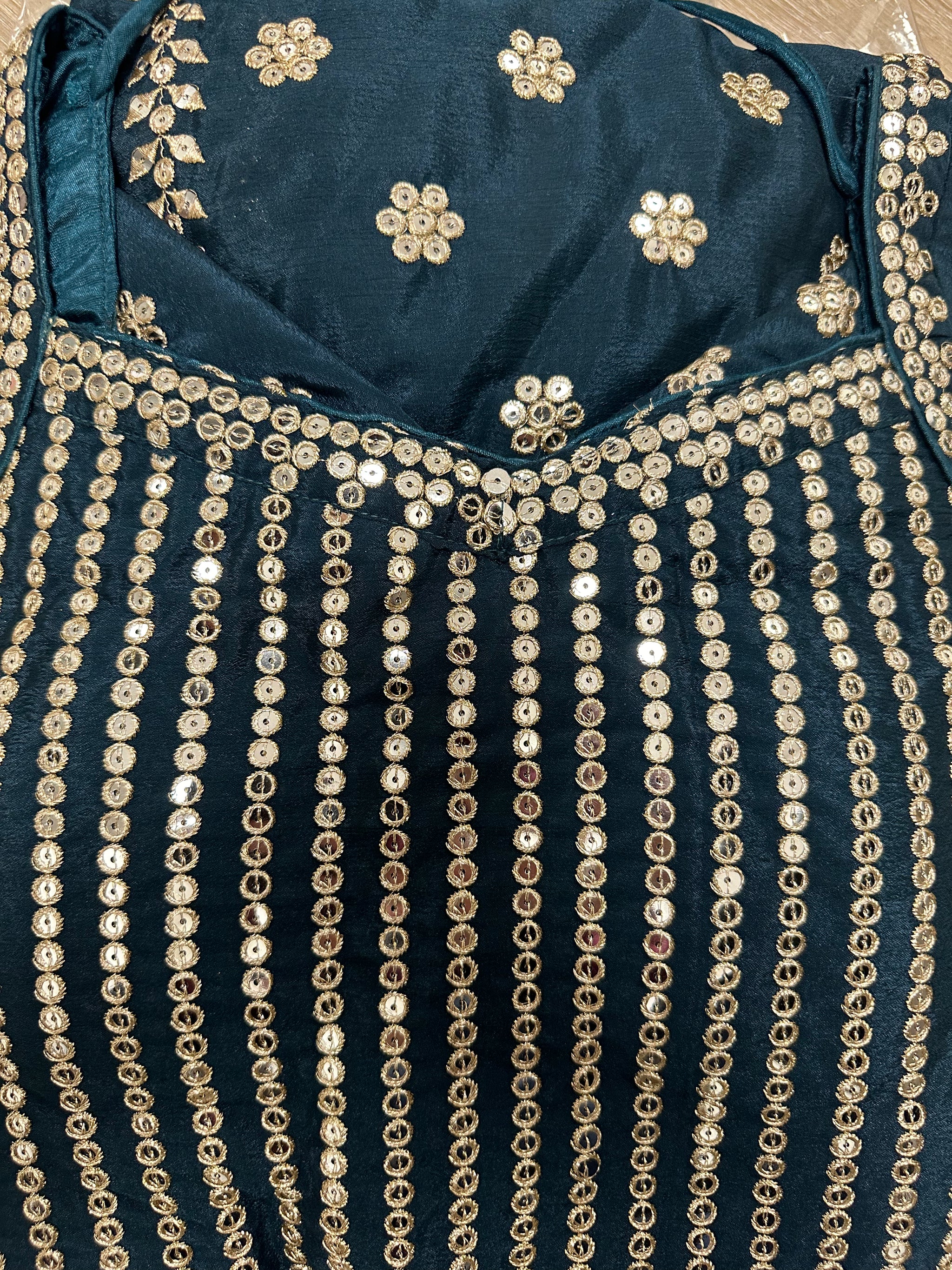 Heavy Sequence Emb Gharara suit