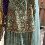 Astonishing Printed Pakistani Style Sharara Suit