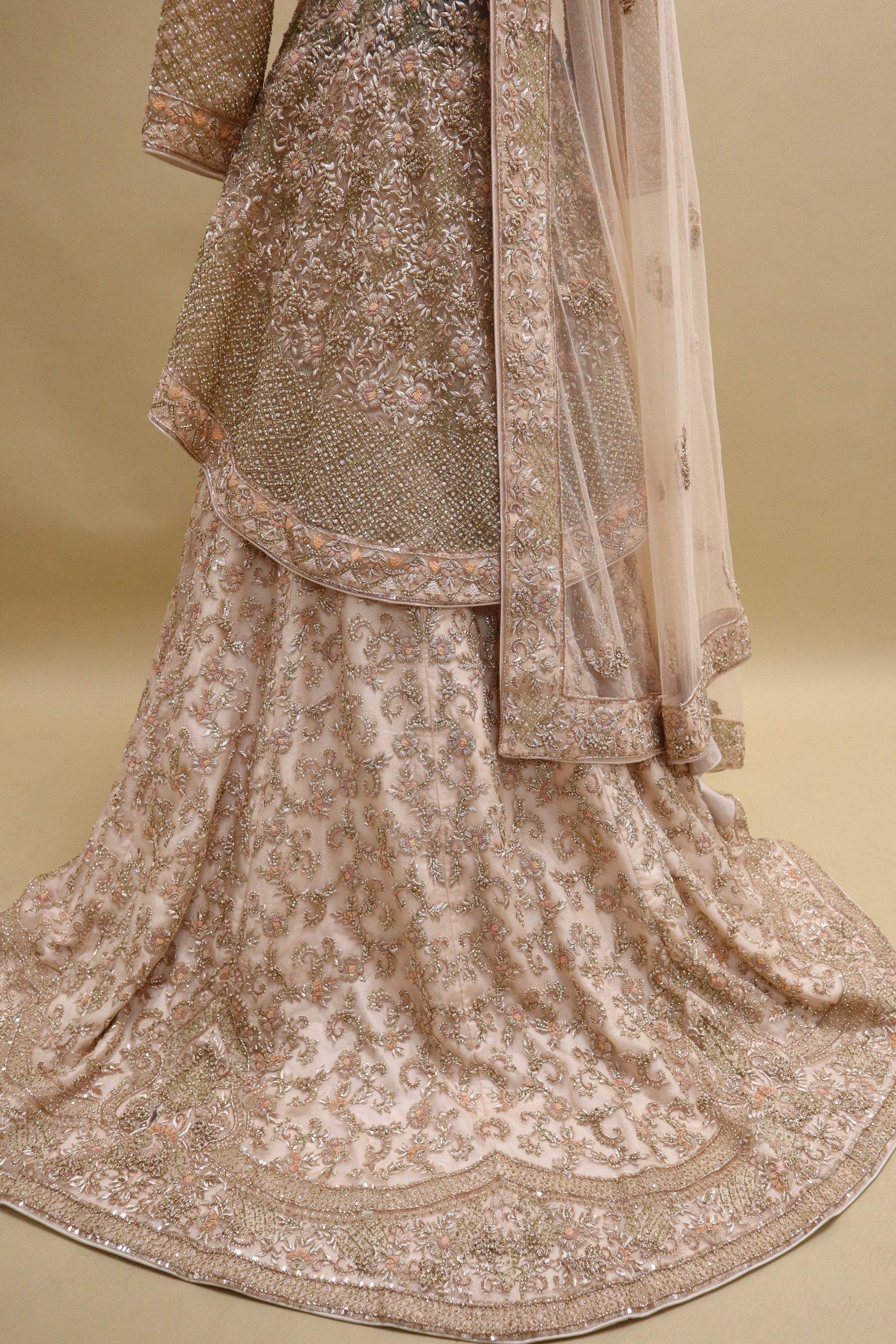 Wow Peach Bridal Lehenga