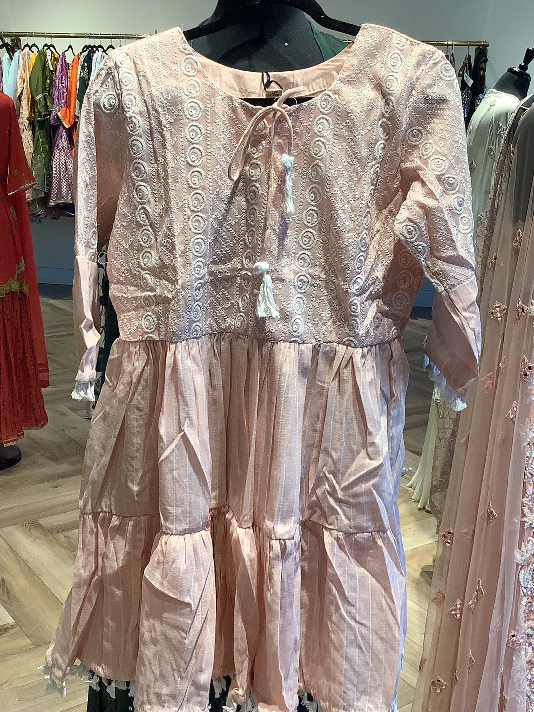 Beautiful Cotton Dress for Women in Peach Color.