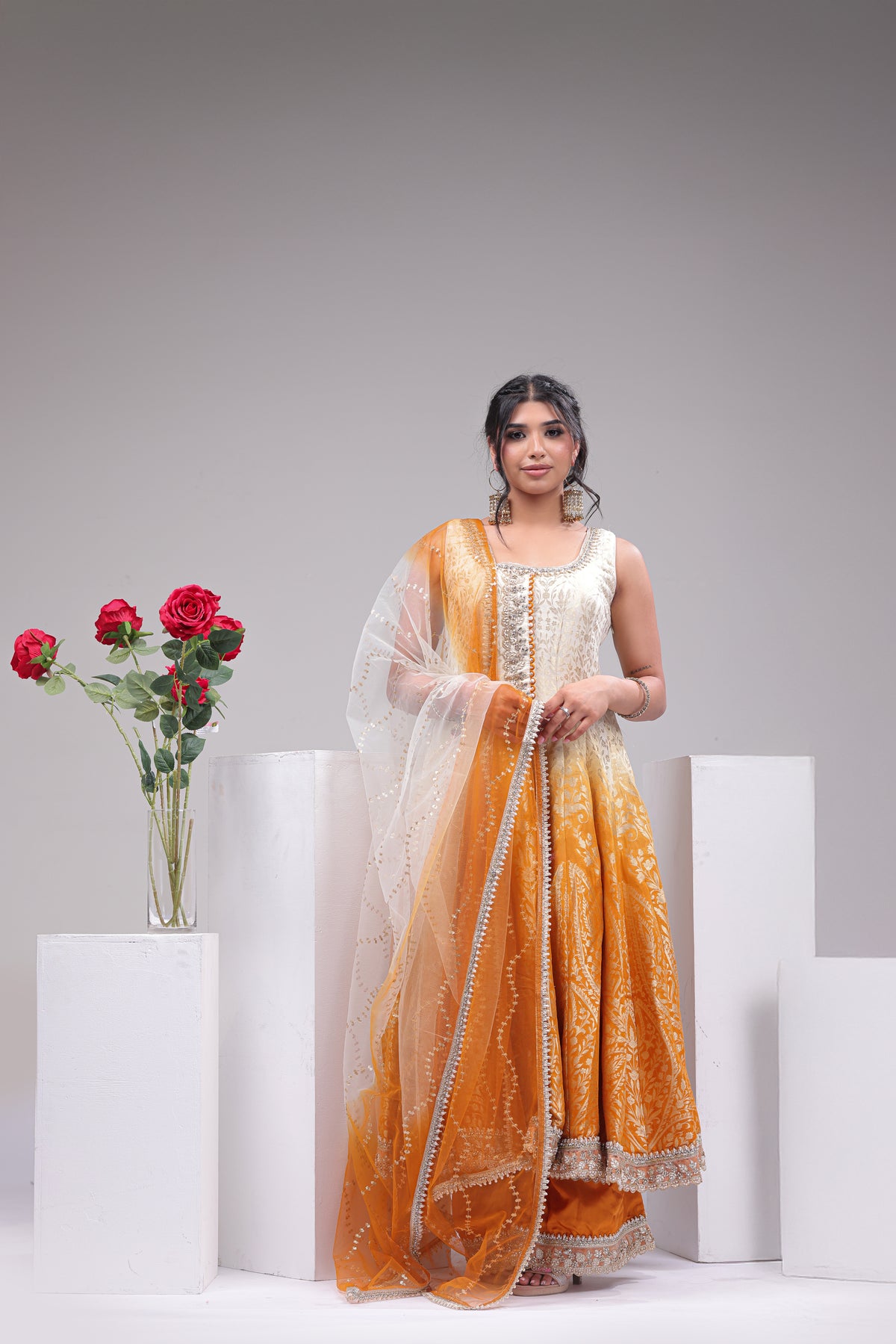 Ravishing Ambe Shade Anarkali with Plazzo
