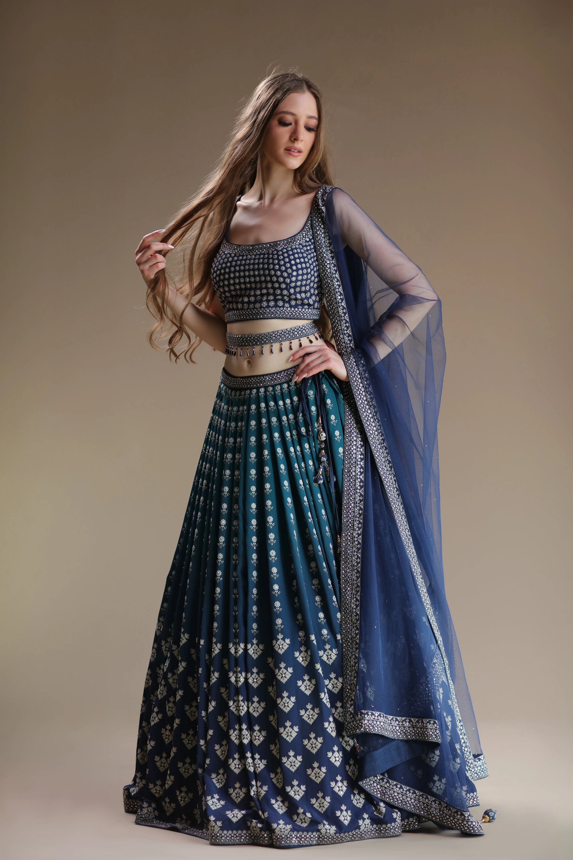 A lehenga that is both stylish and elegant.