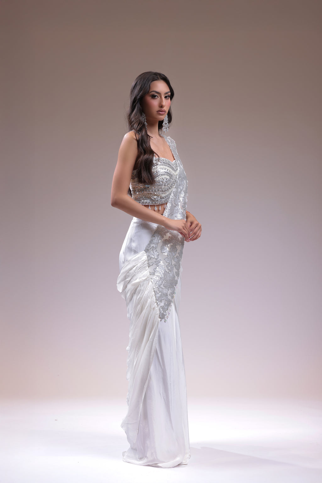 Tasseled Blouse Drape Saree