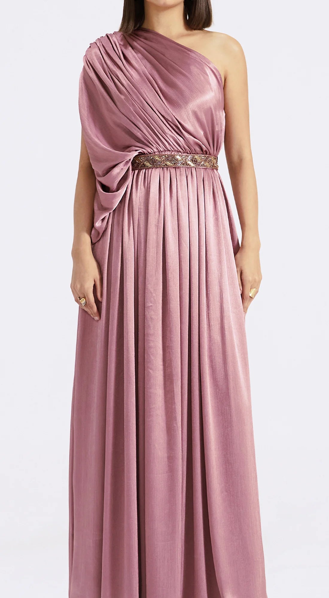 One Shoulder Draped Gown