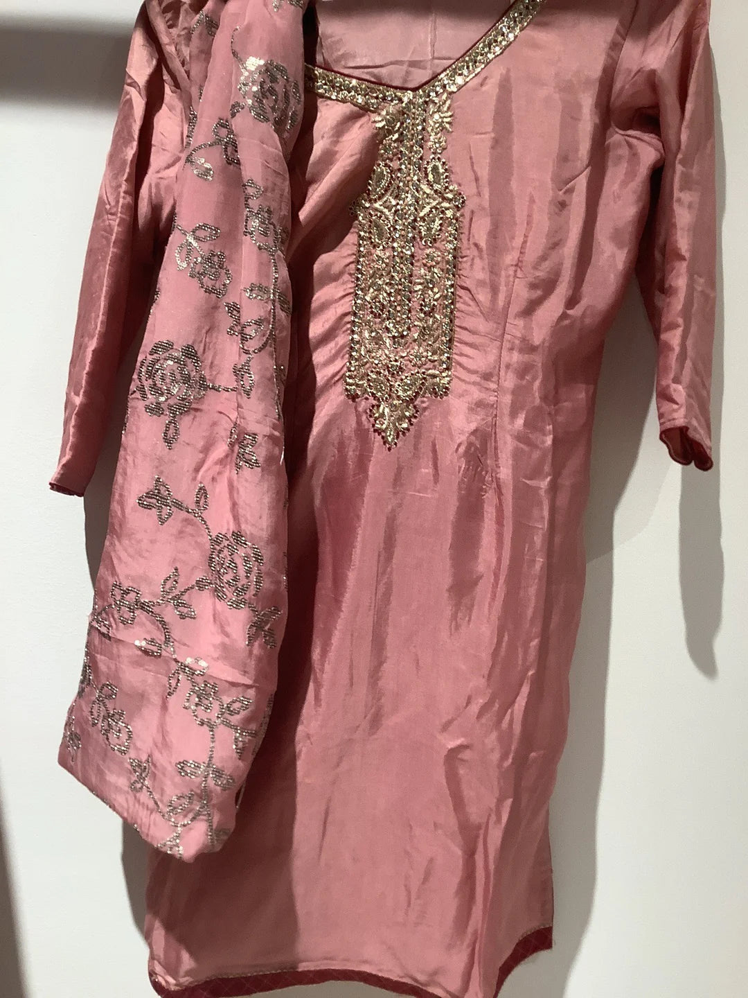 beautiful rose dhoti suit.