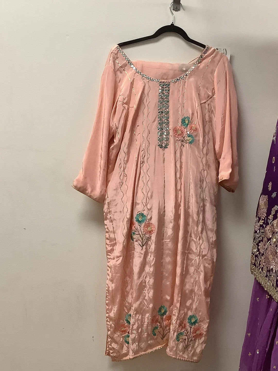 beautiful peach plazo suit for women.