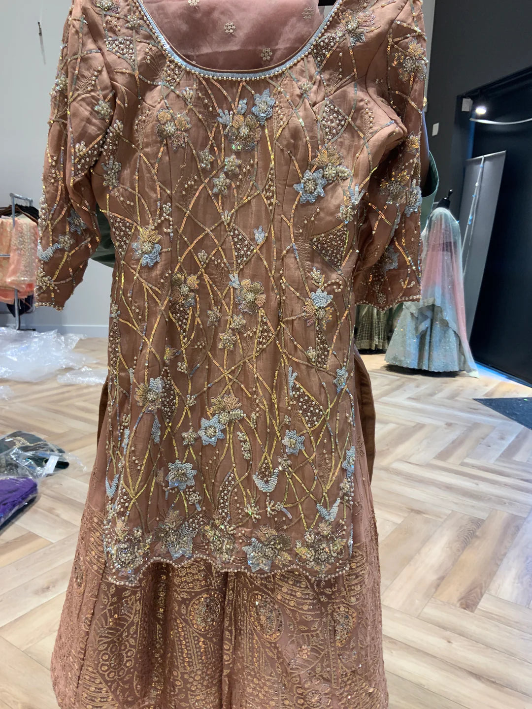 Brown Sharara Outfit for Women.
