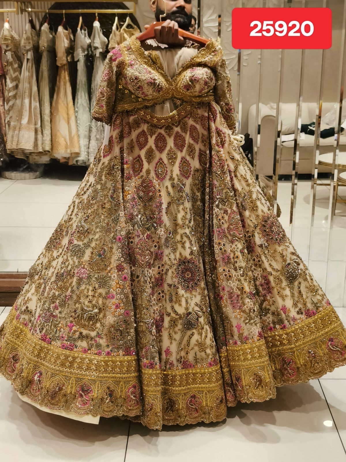 IVORY GOLD WITH PINK ACCENTS