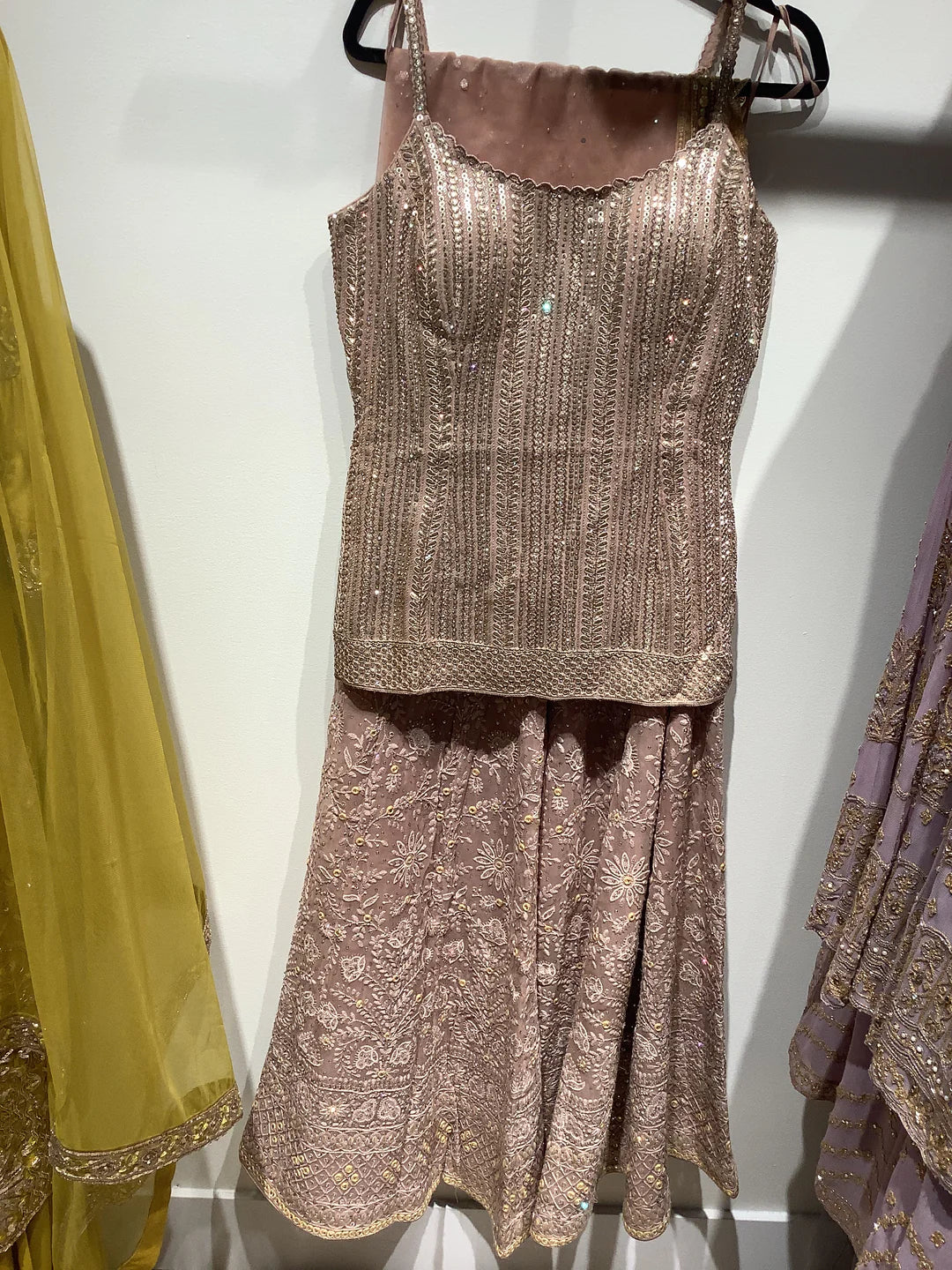 Champagne Sharara Suit for women.