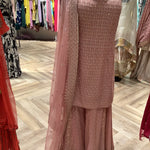 Dust Pink Sharara Suit for women.