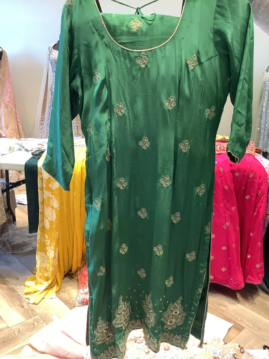 Green Shalwar Suit for Women.