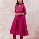 Hot Pink Cotton Suit for women.