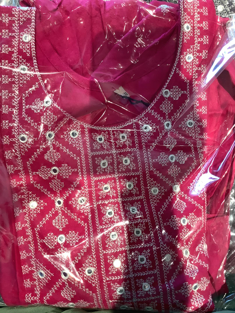 Hot pink cotton kameez shalwar for women.