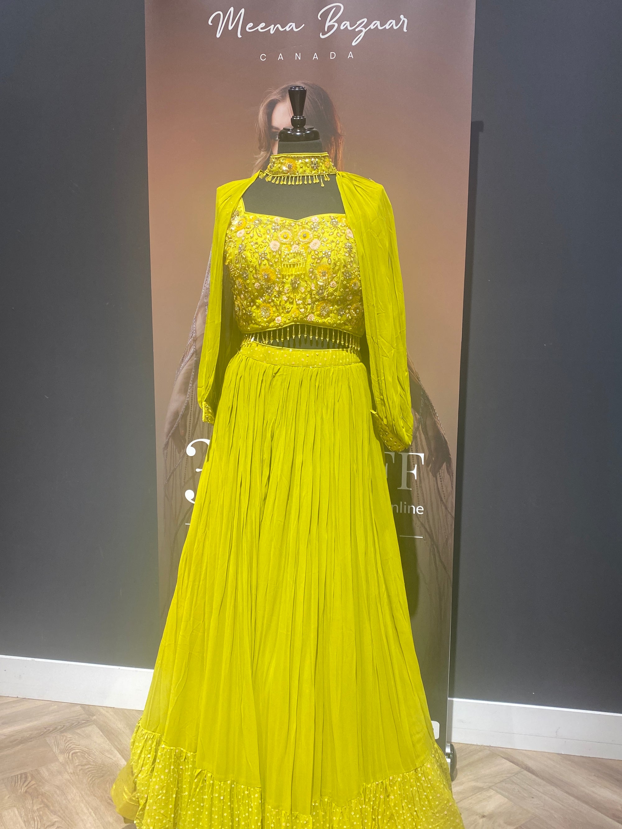 Embellished Top Lehenga with Neck Piece