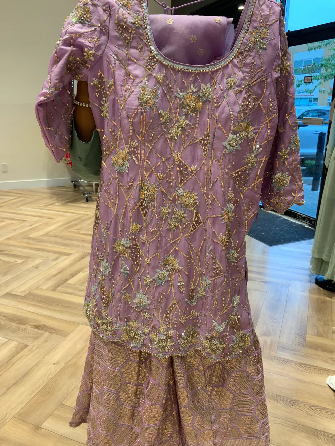 Lavender Sharara Outfit for Women.