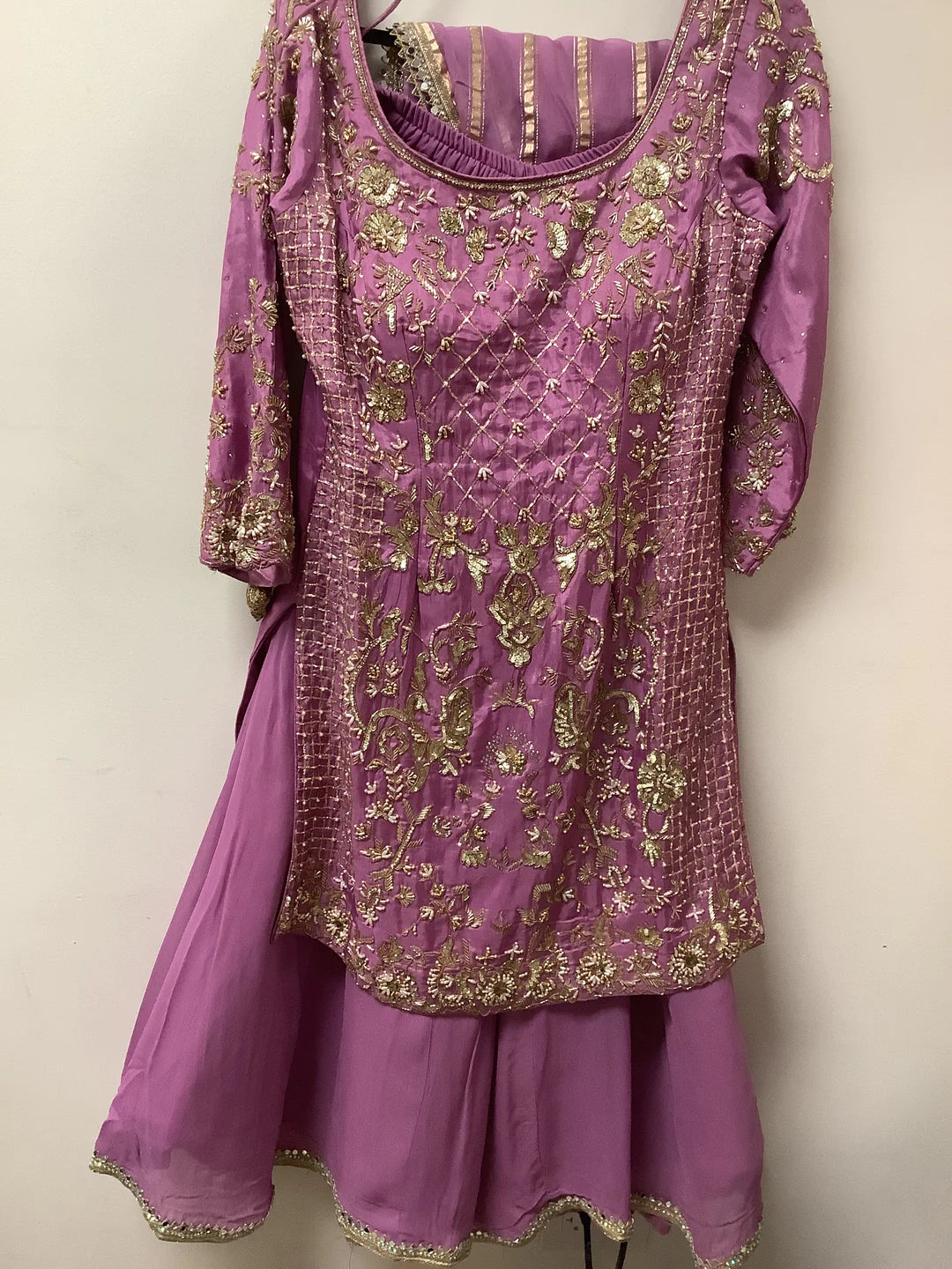 Best Mauve Color Sharara Suit.