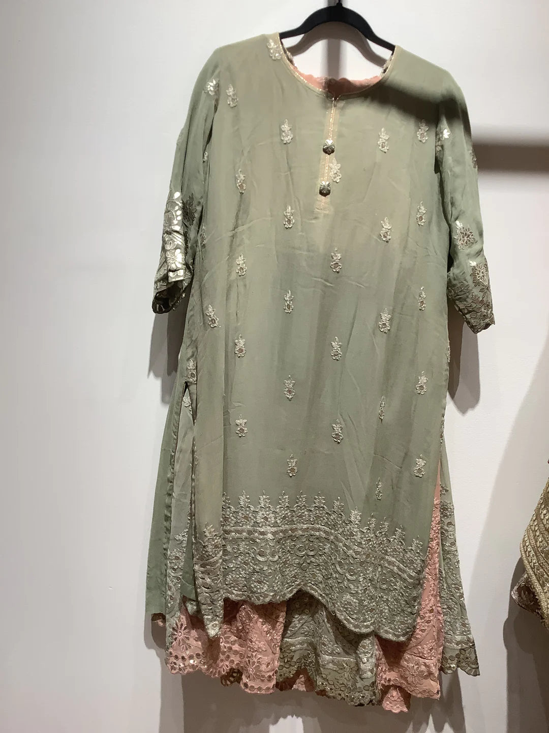 Best Olive Color Sharara Suit. 