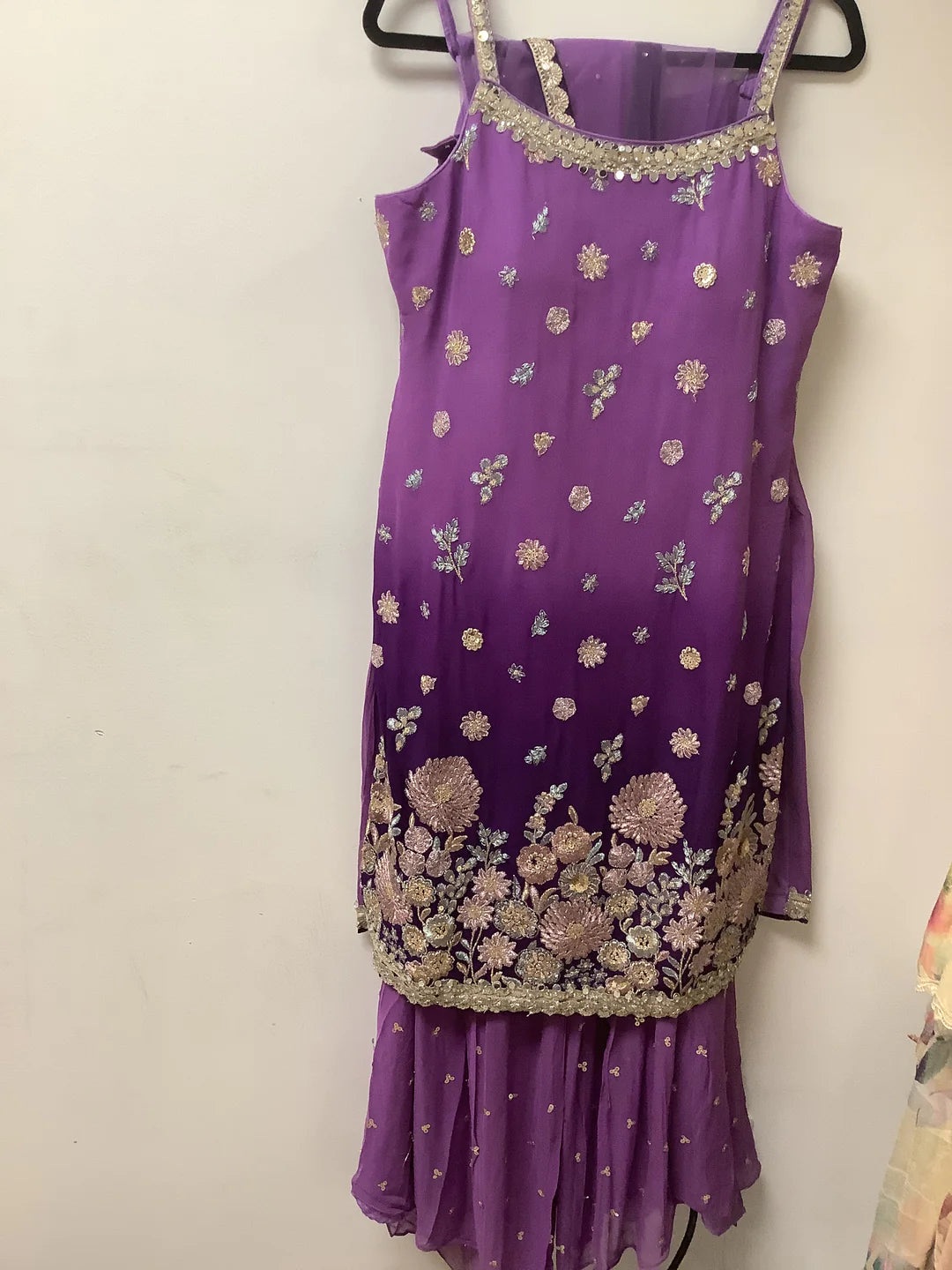 Purple sharara set for women.