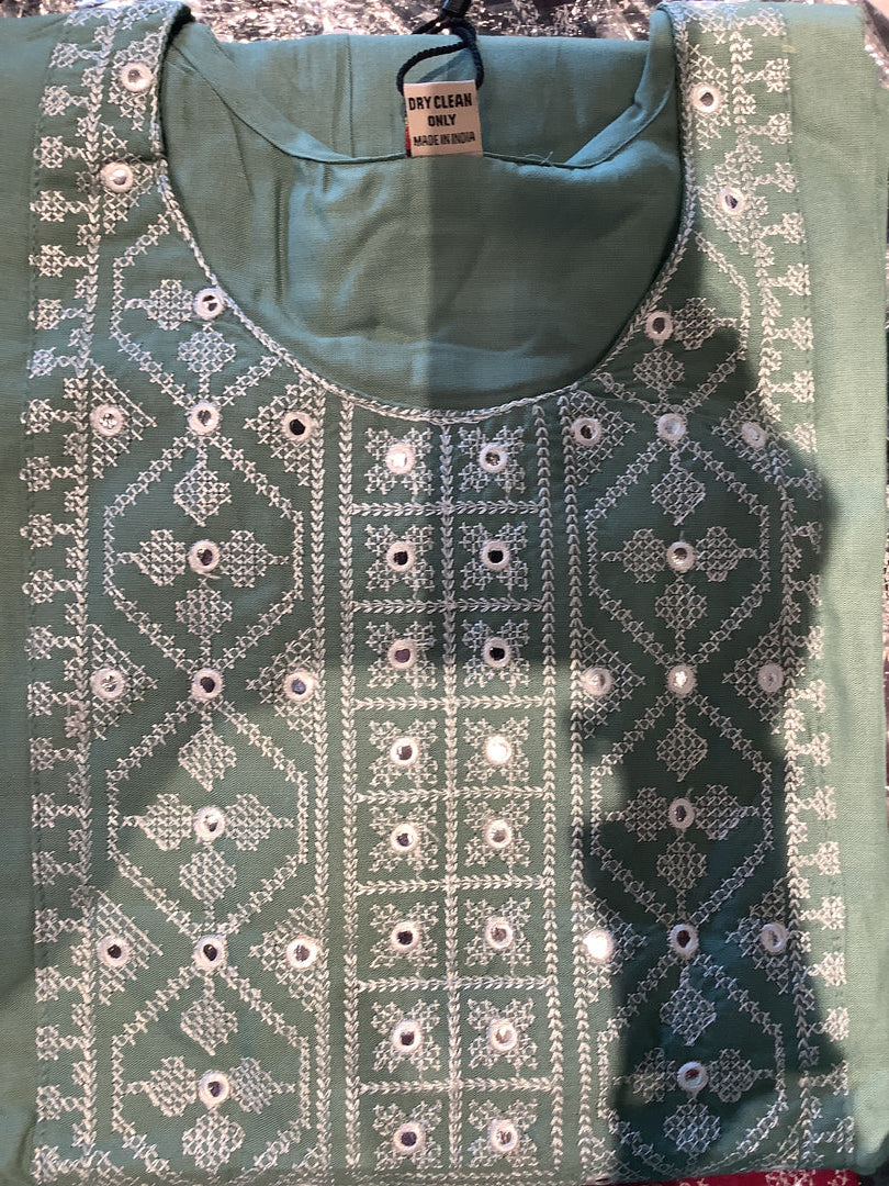 Sage Green cotton kameez shalwar.