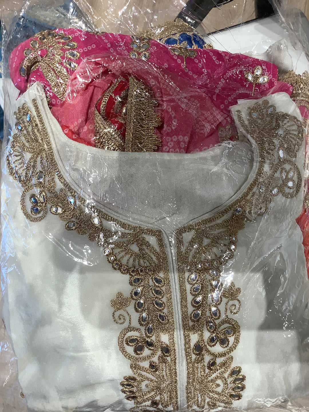 white with pink sharara set.