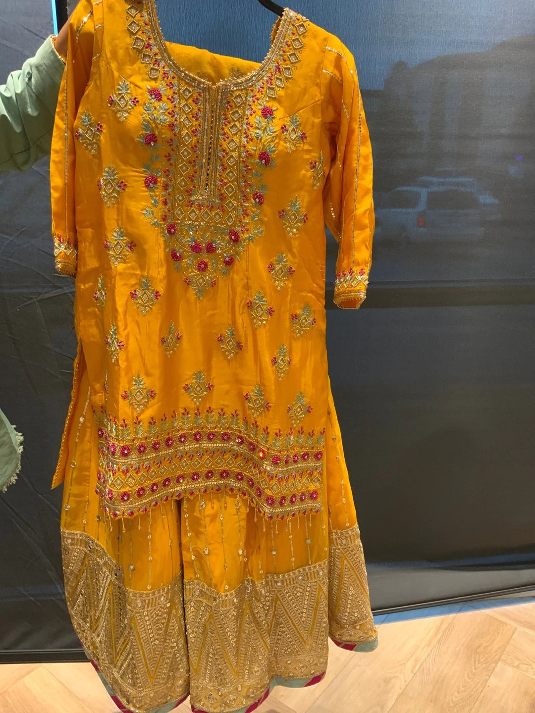 Yellow Sharara Suit for women.