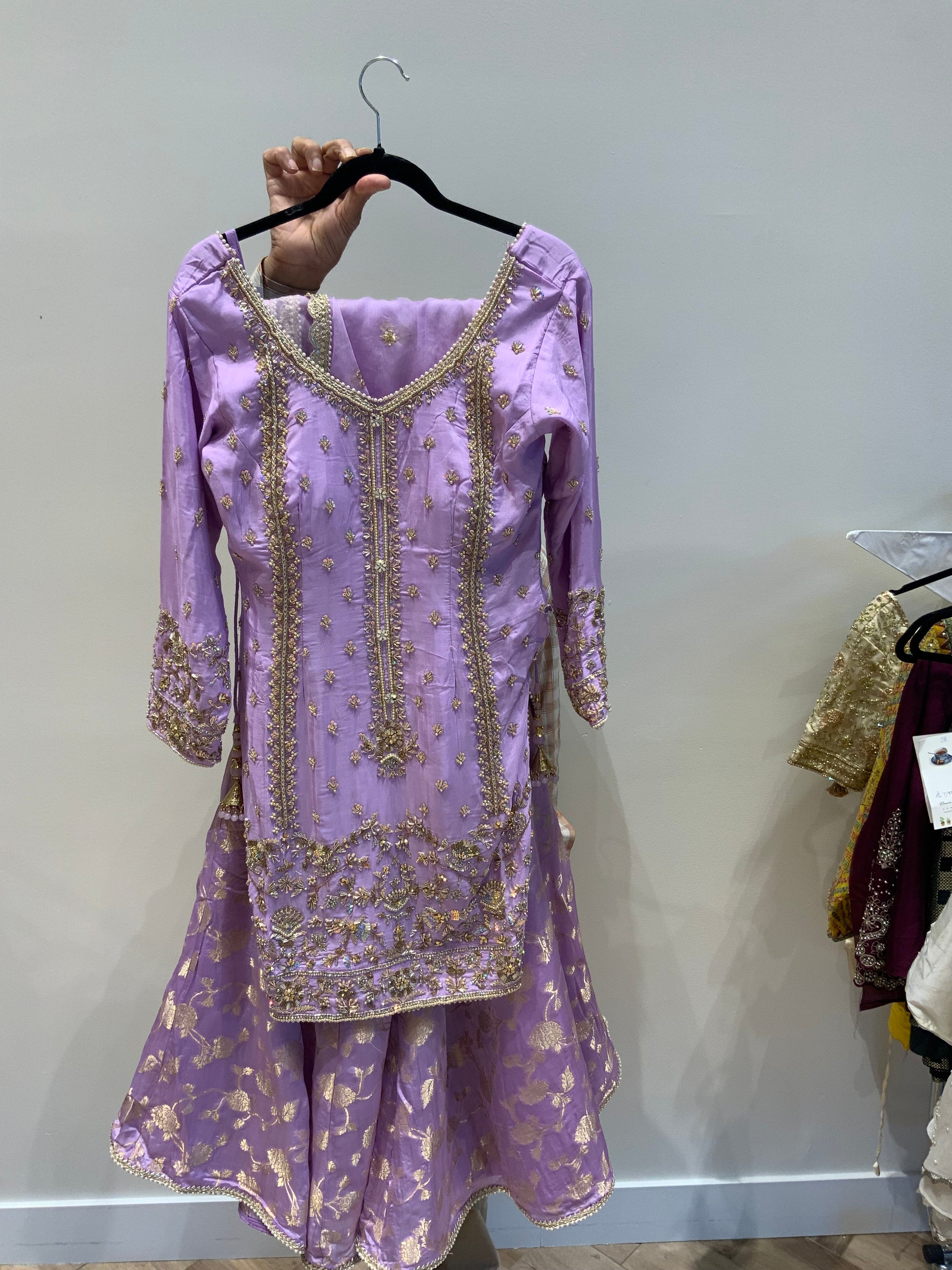 Full Sleeved Sharara Suit Set