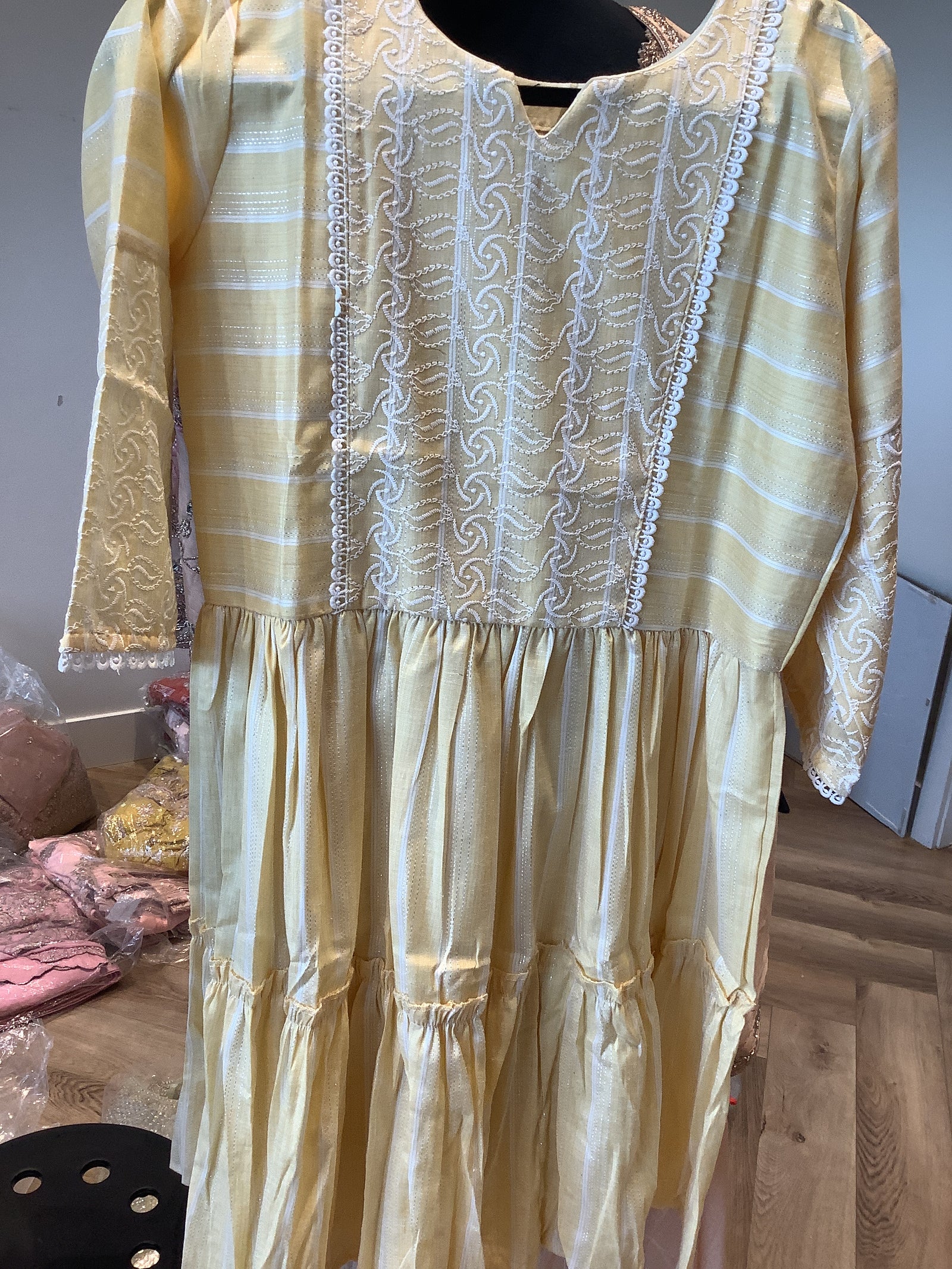 Lemon Color Cotton Dress for Women