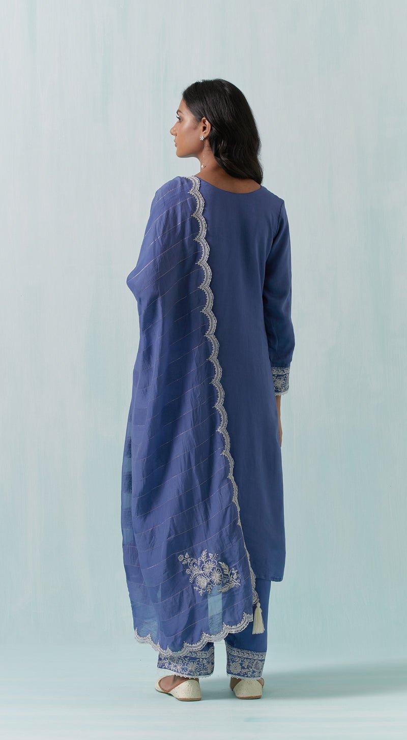 Blue Linen Suit Set - MEENA BAZAAR CANADAMeena Bazaar CanadaXXS