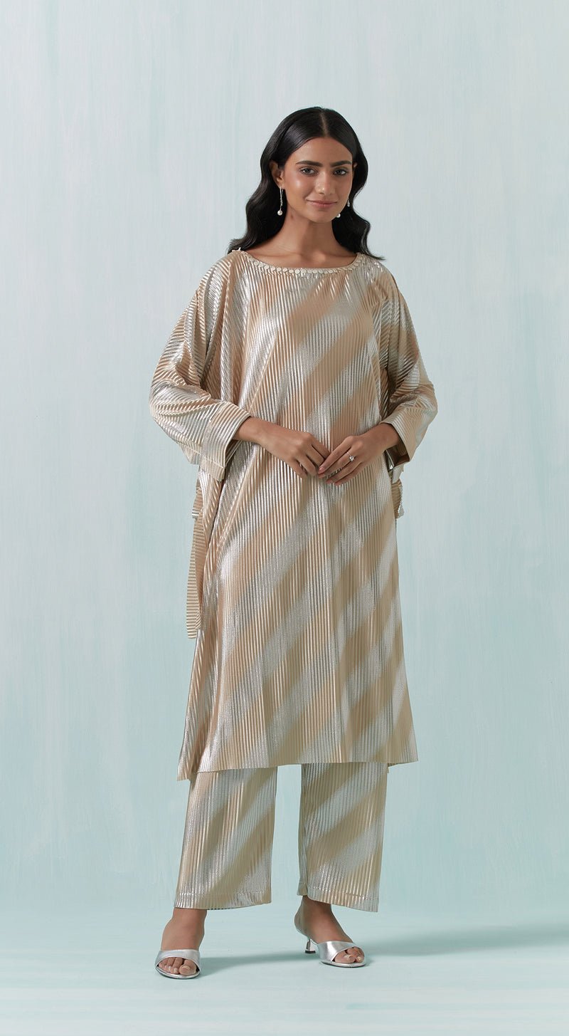 Grey & Golden Kurti Set - MEENA BAZAAR CANADAMeena Bazaar CanadaXXS