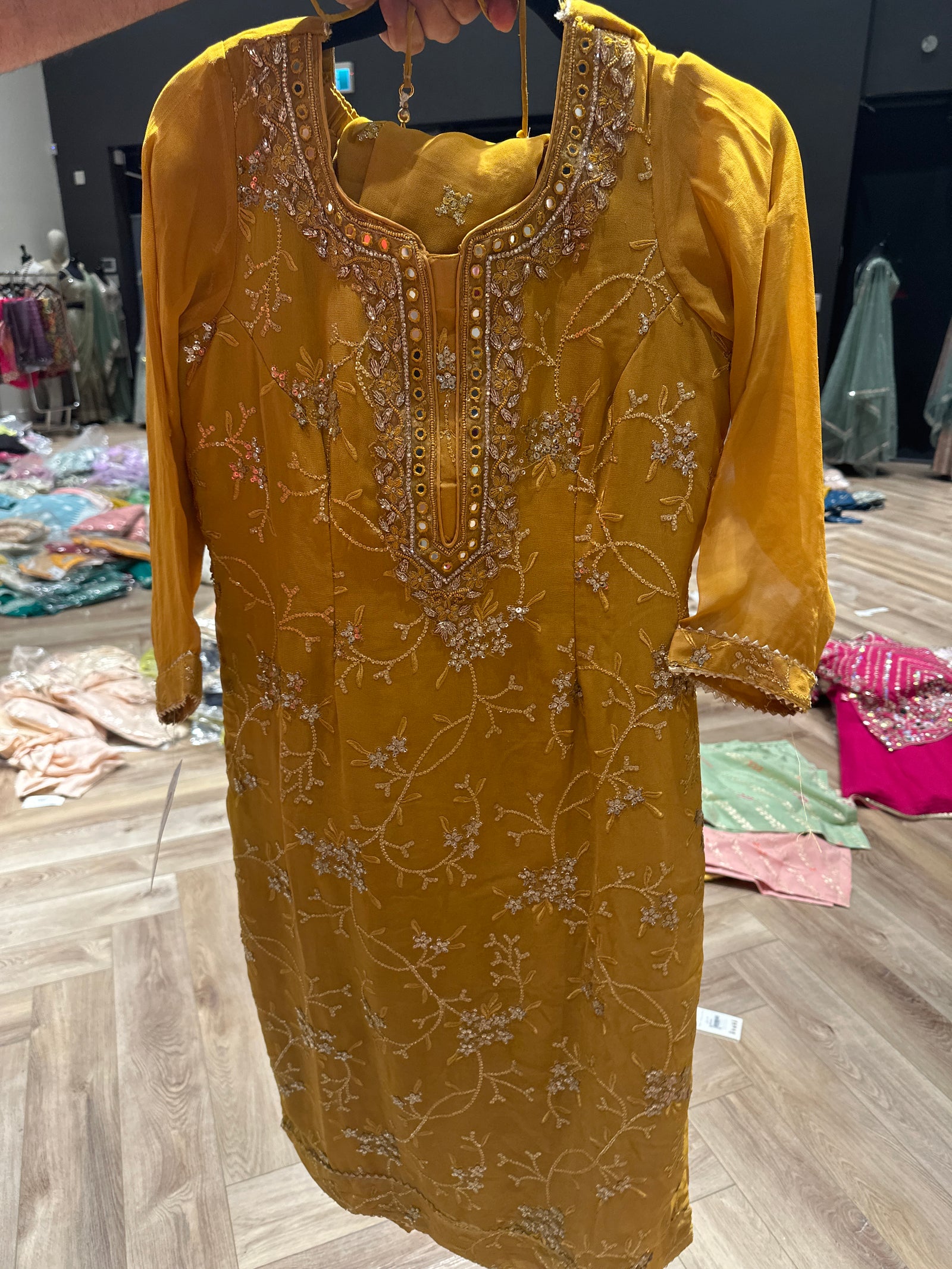 Floral Embellished Gharara Suit