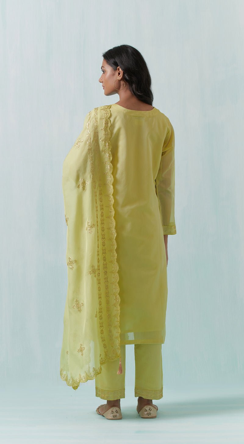 Yellow Sequinned Suit Set - MEENA BAZAAR CANADAMeena Bazaar CanadaXXS